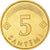 Moneda, Letonia, 5 Santimi, 1992, SC+, Níquel - latón, KM:16