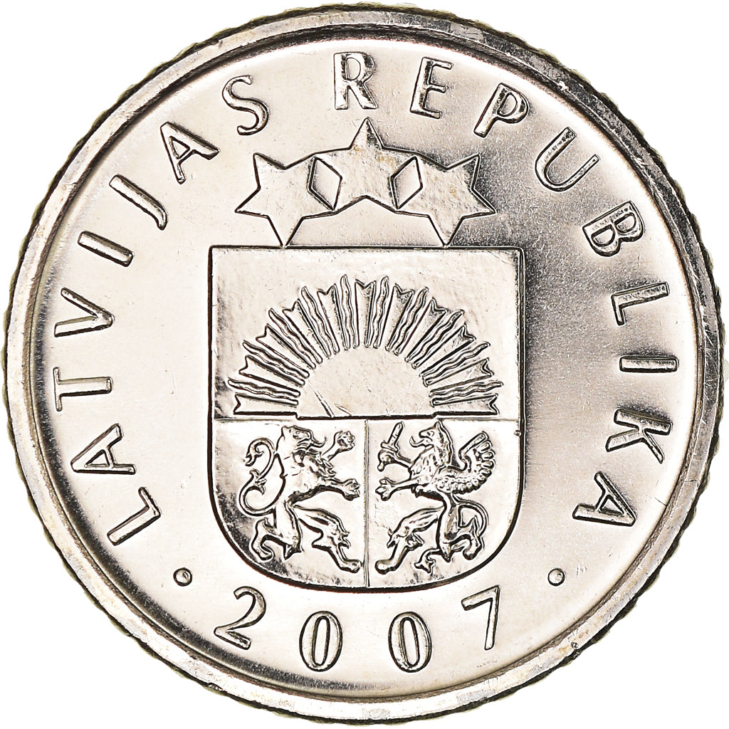 Münze, Latvia, 50 Santimu, 2007, UNZ+, Kupfer-Nickel, KM:13