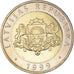 Coin, Latvia, 2 Lati, 1999, MS(63), Bi-Metallic, KM:38