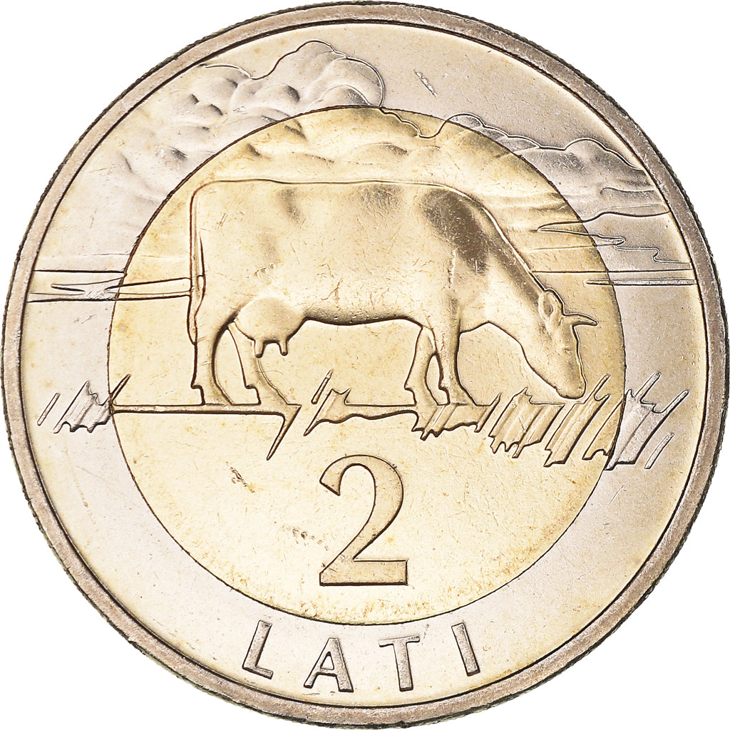 Coin, Latvia, 2 Lati, 1999, MS(63), Bi-Metallic, KM:38