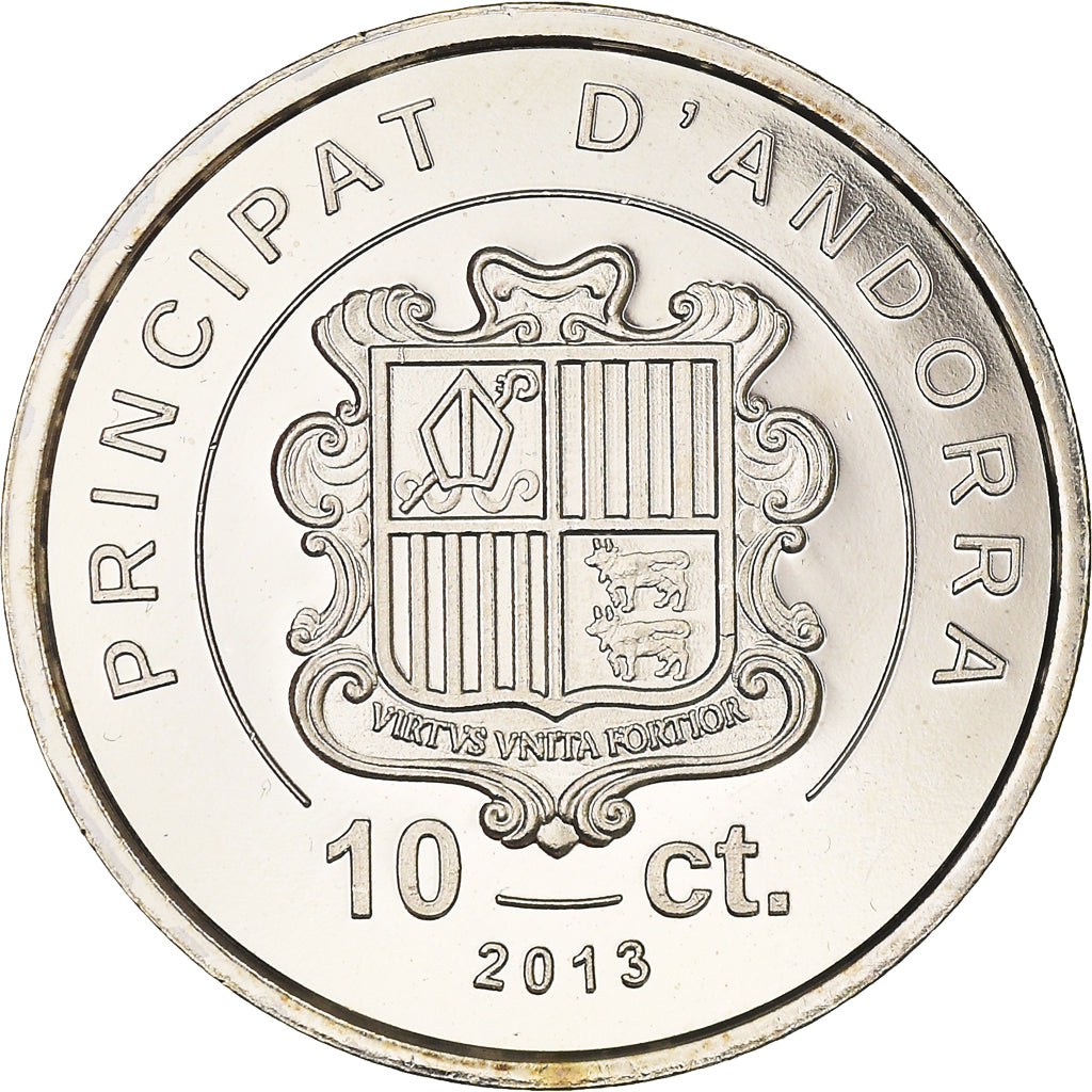 Coin, Andorra, 10 Centims, 2013, MS(64), Copper-nickel