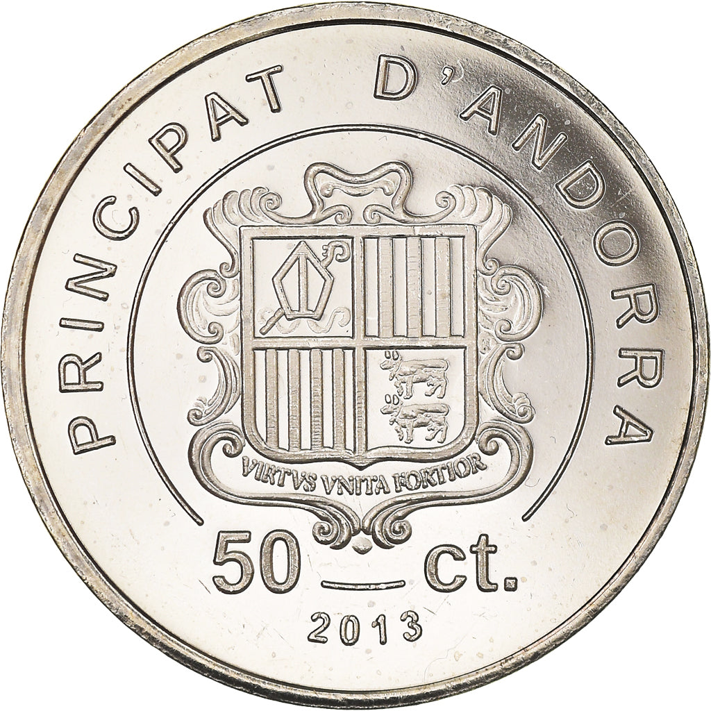 Moneda, Andorra, 50 Centims, 2013, SC, Cobre - níquel