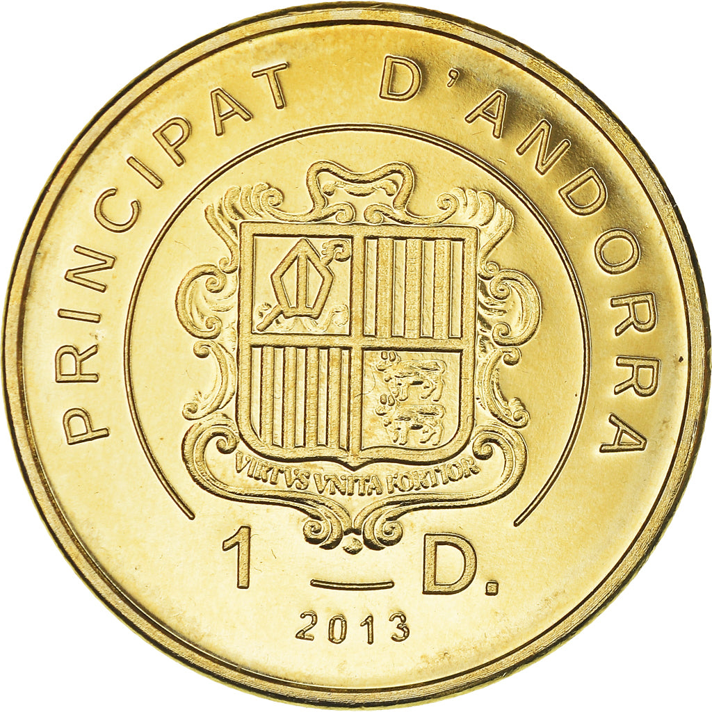 Coin, Andorra, 1 Diner, 2013, MS(63), Copper-nickel