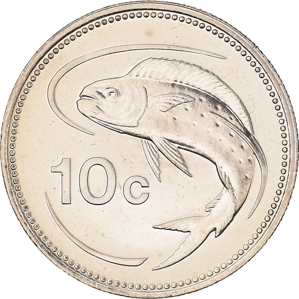 Coin, Malta, 10 Cents, 2006, MS(63), Copper-nickel, KM:96