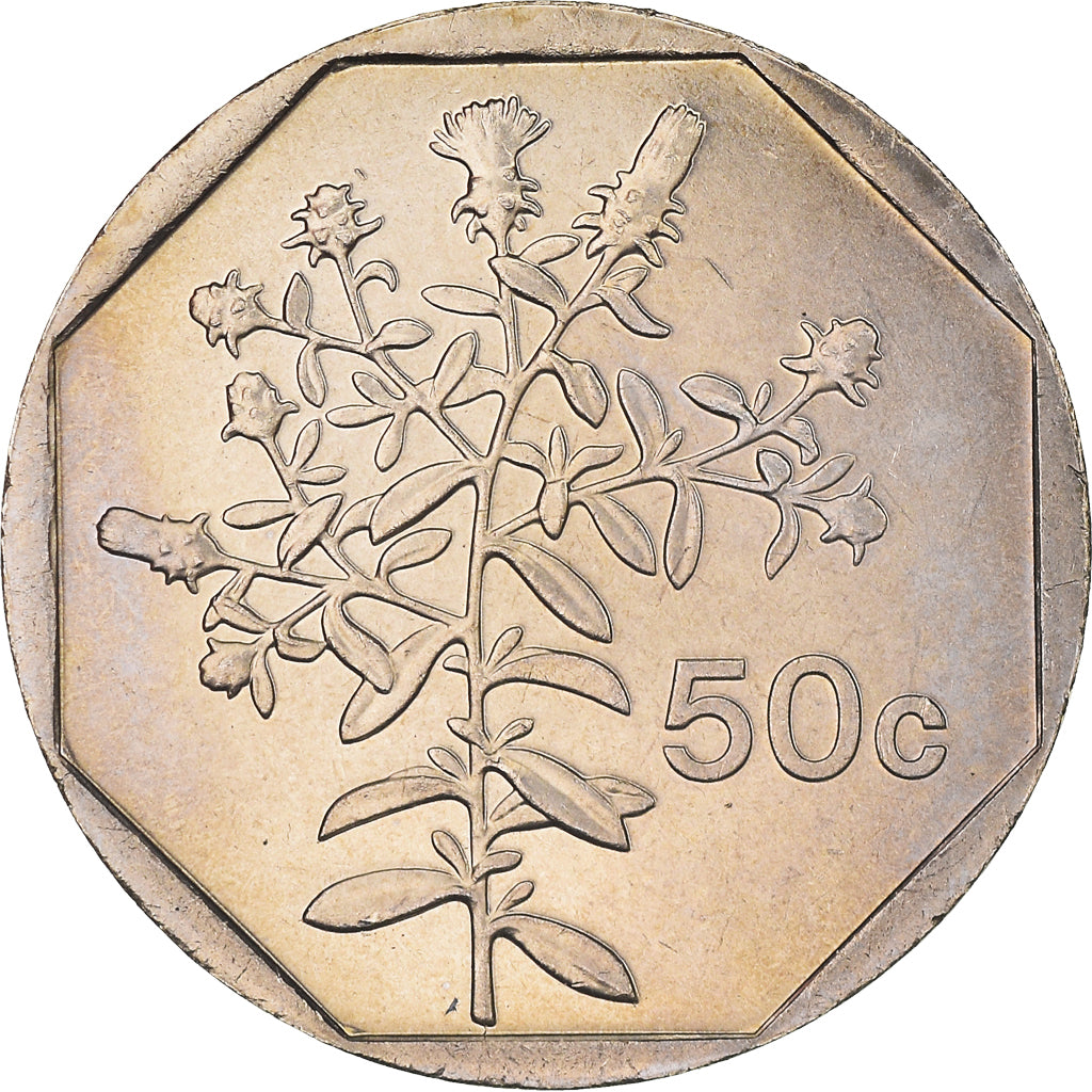 Coin, Malta, 50 Cents, 1998, MS(63), Copper-nickel, KM:98
