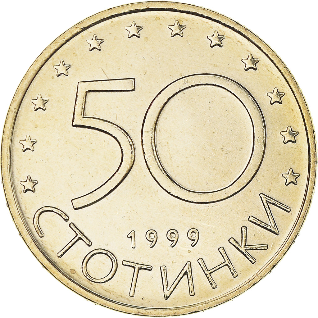 Coin, Bulgaria, 50 Stotinki, 1999, MS(64), Copper-Nickel-Zinc, KM:242