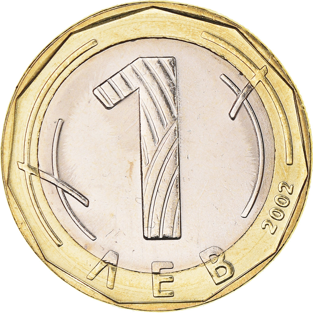 Moeda, Bulgária, Lev, 2002, Sofia, MS(64), Bimetálico, KM:254