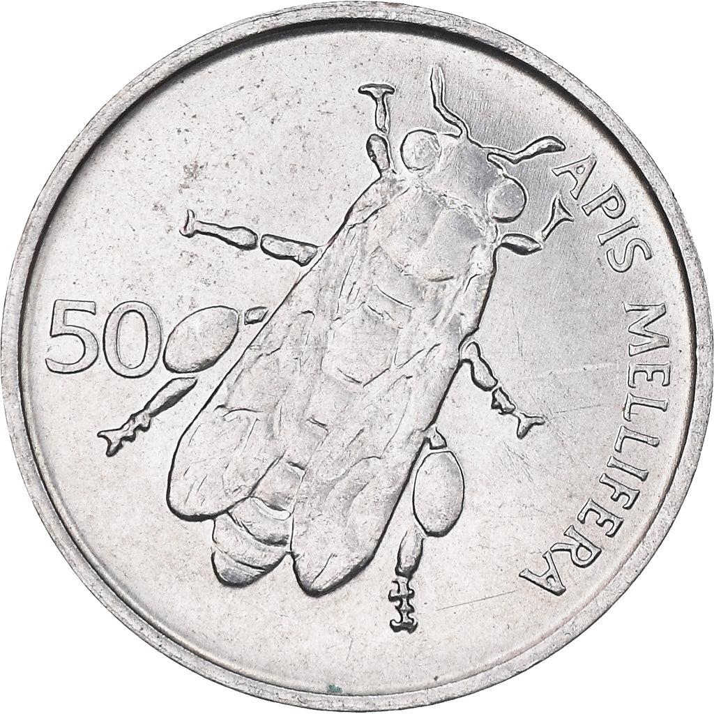 Coin, Slovenia, 50 Stotinov, 1996, AU(50-53), Aluminum, KM:3