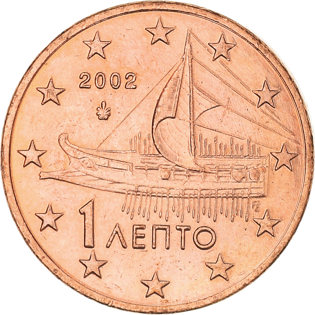 Greece, Euro Cent, 2002, Athens, MS(60-62), Copper Plated Steel, KM:181