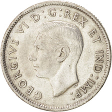 CANADA, 25 Cents, 1942, Royal Canadian Mint, KM #35, EF(40-45), Silver, 23.5,...