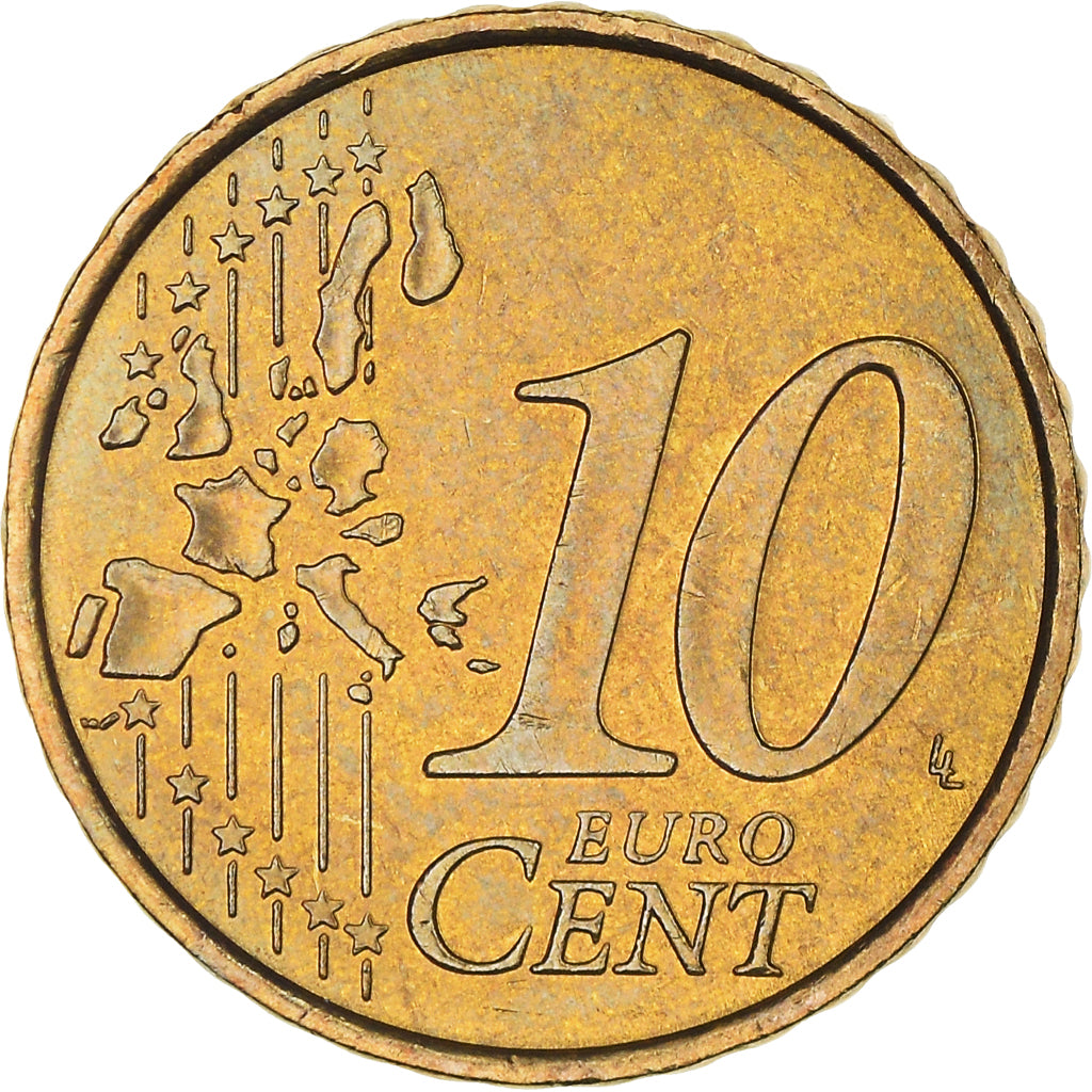 Grecia, 10 Euro Cent, 2002, Athens, BB+, Ottone, KM:184