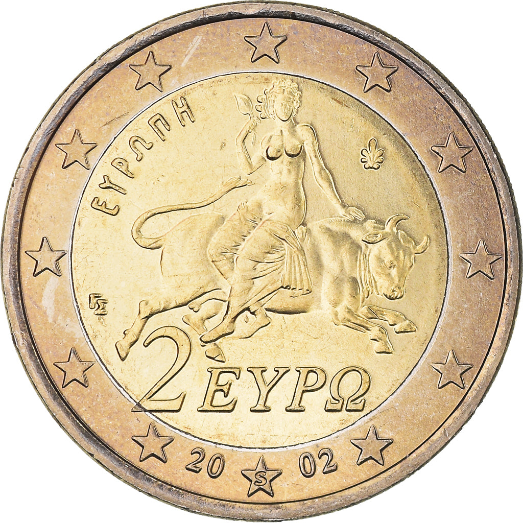 Greece, 2 Euro, 2002, Athens, MS(64), Bi-Metallic, KM:188