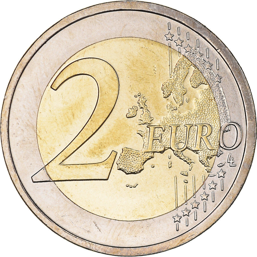 Portugal, 2 Euro, 10 ans de l'Euro, 2012, Lisbon, Colourized, MS(63)