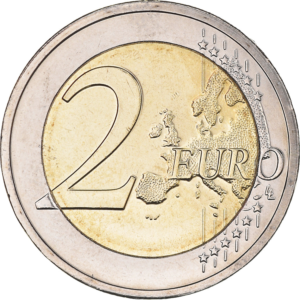 Luxemburgo, 2 Euro, 175 Joer, 2014, Utrecht, Colourized, MS(63), Bimetálico
