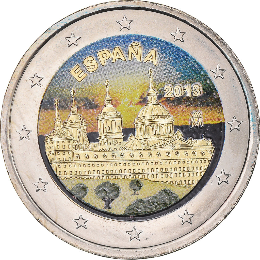 Espagne, 2 Euro, Escurial, 2013, Madrid, Colorisé, SUP+, Bimétallique, KM:New