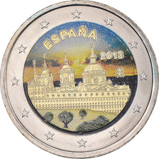 Spain, 2 Euro, Escurial, 2013, Madrid, Colourized, MS(60-62), Bi-Metallic