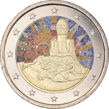 Spain, 2 Euro, Parc Guell, 2014, Madrid, Colourized, MS(63), Bi-Metallic