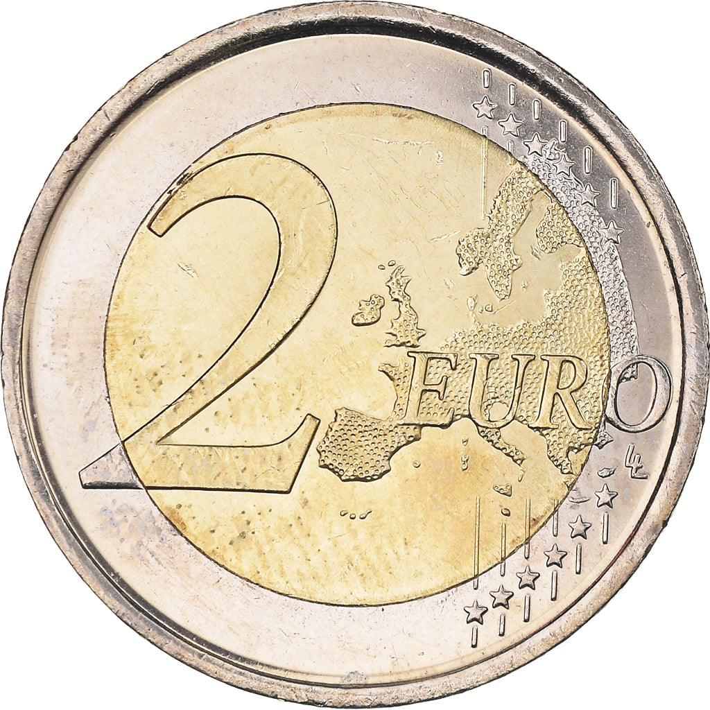 Spain, 2 Euro, Parc Guell, 2014, Madrid, Colourized, MS(63), Bi-Metallic
