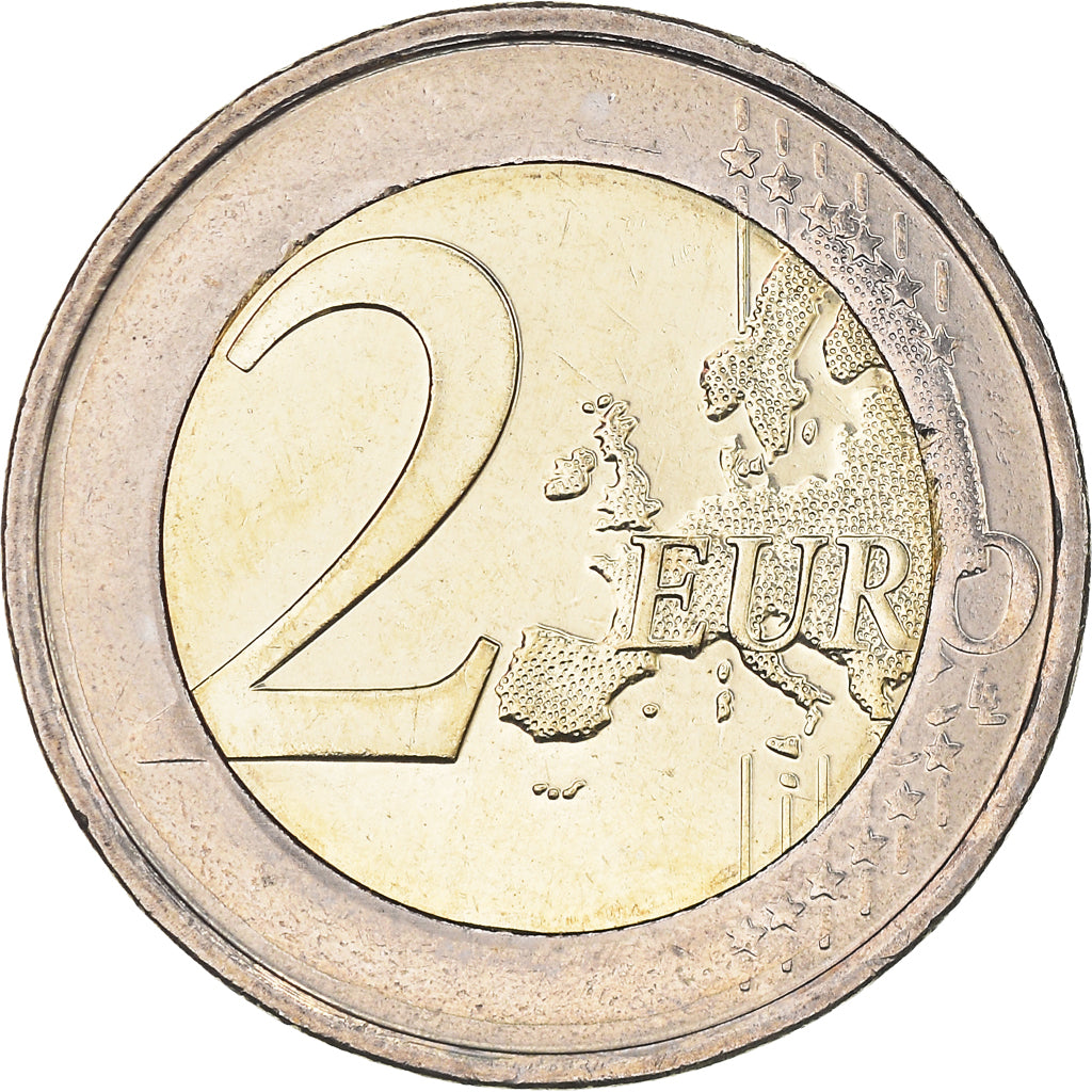 Belgium, 2 Euro, Institut Météorologique, 2013, Brussels, Colourized