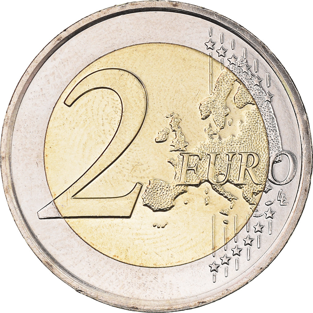 Netherlands, 2 Euro, Willem-Alexander, 2014, Colourized, MS(63), Bi-Metallic