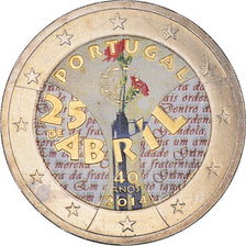 Portugal, 2 Euro, Revolution Oeillets, 2014, Lisbon, Colourized, MS(63)