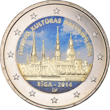 Latvia, 2 Euro, Eiropas Kulturas Galvaspilseta, 2014, Colourized, MS(63)