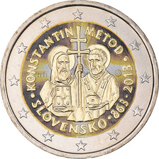 Slowakije, 2 Euro, Konstantin Metod, 2013, Stuttgart, Colourized, UNC-