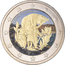 Greece, 2 Euro, Crète - Grèce, 2013, Athens, Colourized, MS(63), Bi-Metallic