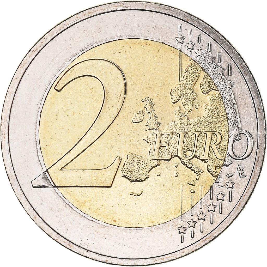 Greece, 2 Euro, Crète - Grèce, 2013, Athens, Colourized, MS(63), Bi-Metallic