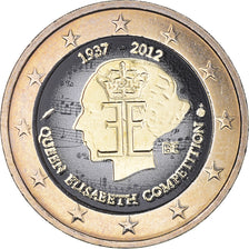 Belgium, 2 Euro, Queen Elisabeth, 2012, Colourized, AU(55-58), Bi-Metallic