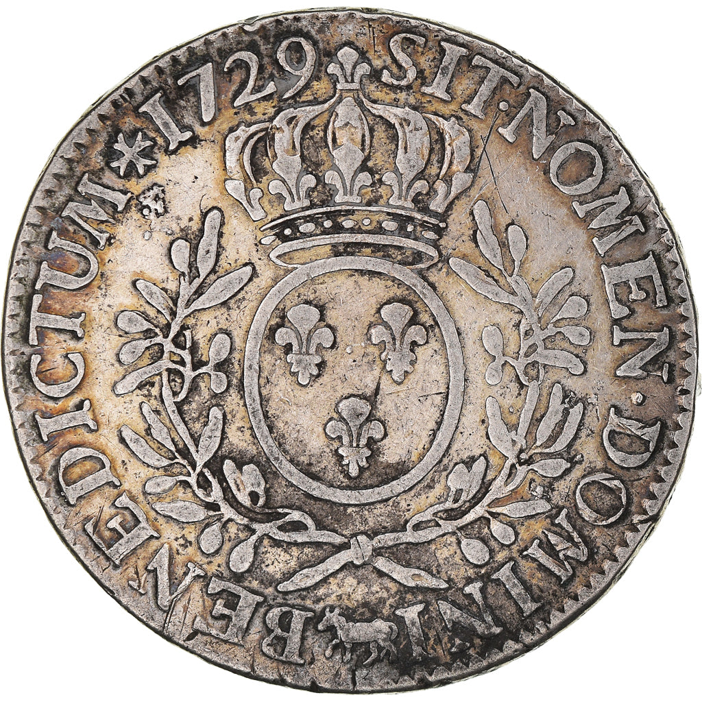 Coin, France, Louis XV, Écu de Béarn aux branches d'olivier, Ecu, 1729, Pau