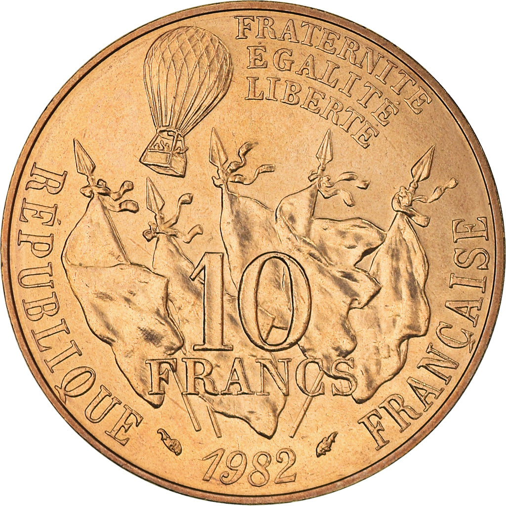 Coin, France, Gambetta, 10 Francs, 1982, Paris, FDC, MS(65-70), Nickel-Bronze
