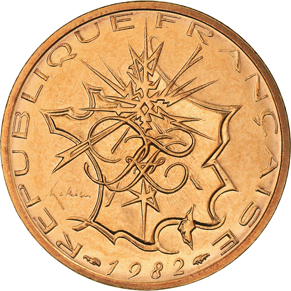Coin, France, Mathieu, 10 Francs, 1982, Paris, FDC, MS(65-70), Nickel-brass