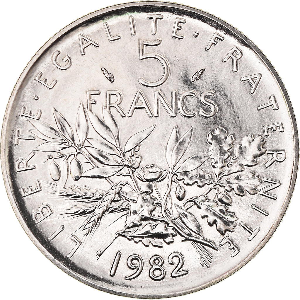 Moneta, Francia, Semeuse, 5 Francs, 1982, Paris, FDC, FDC, Nichel placcato