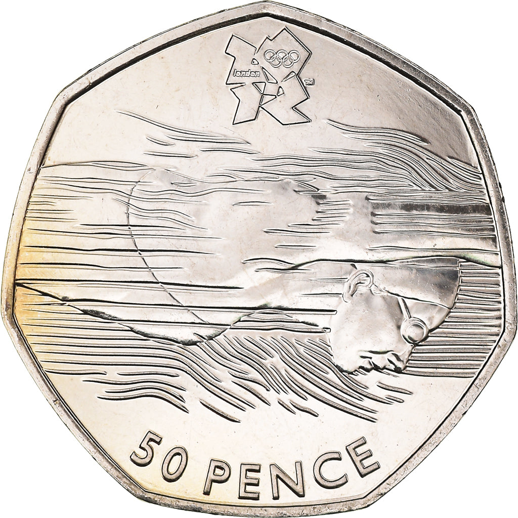 Moneta, Gran Bretagna, Elizabeth II, Aquatics, 50 Pence, 2011, British Royal