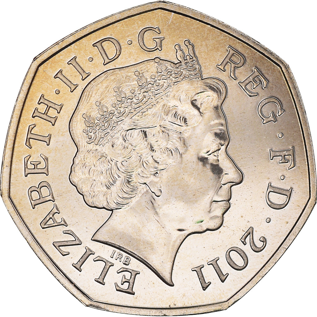 Coin, Great Britain, Elizabeth II, Archery, 50 Pence, 2011, British Royal Mint