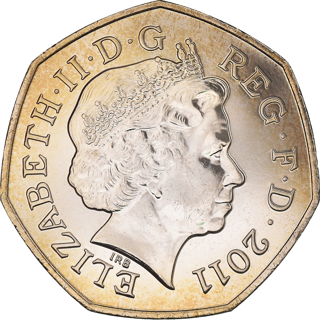 Coin, Great Britain, Elizabeth II, Canoeing, 50 Pence, 2011, British Royal Mint