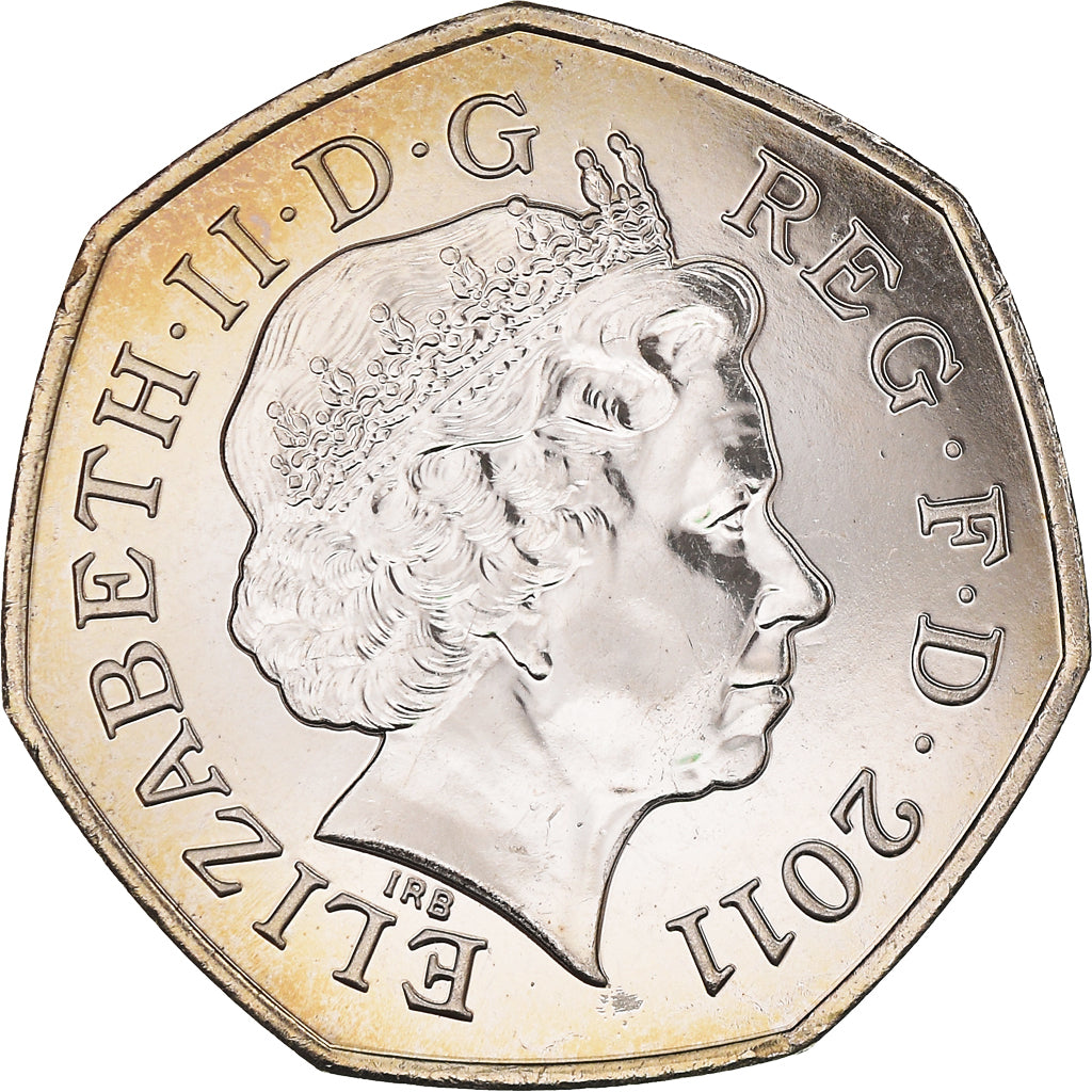 Coin, Great Britain, Elizabeth II, Rowing, 50 Pence, 2011, British Royal Mint