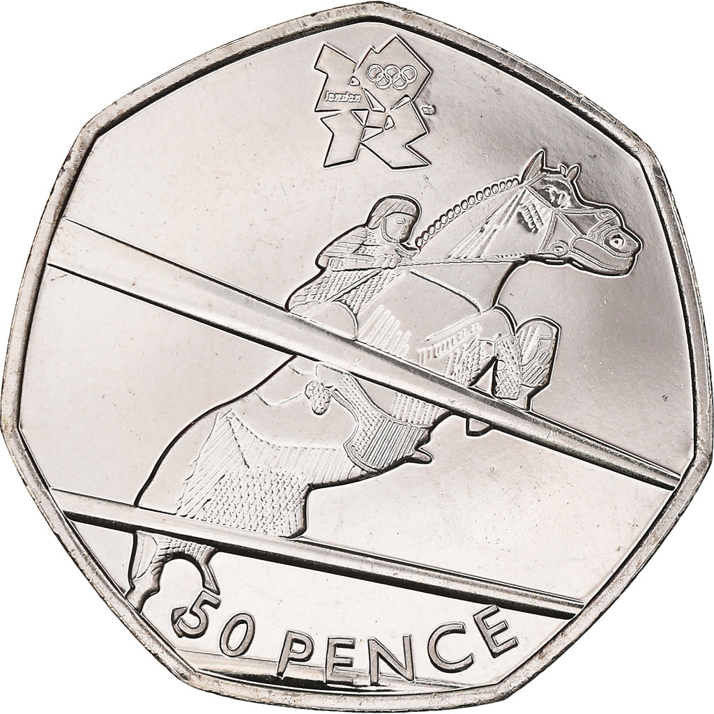 Coin, Great Britain, Elizabeth II, Equestrian, 50 Pence, 2011, British Royal