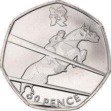 Coin, Great Britain, Elizabeth II, Equestrian, 50 Pence, 2011, British Royal