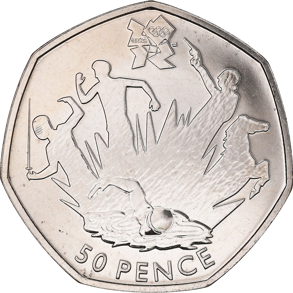 Coin, Great Britain, Elizabeth II, Modern Pentathlon, 50 Pence, 2011, British