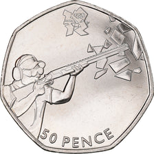 Münze, Großbritannien, Elizabeth II, Shooting, 50 Pence, 2011, British Royal