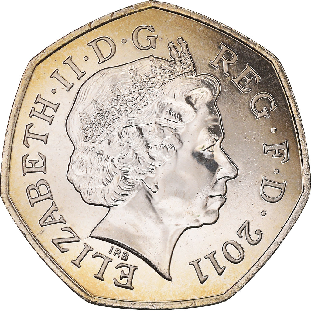 Münze, Großbritannien, Elizabeth II, Shooting, 50 Pence, 2011, British Royal