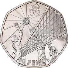 Moneta, Gran Bretagna, Elizabeth II, Volleyball, 50 Pence, 2011, British Royal