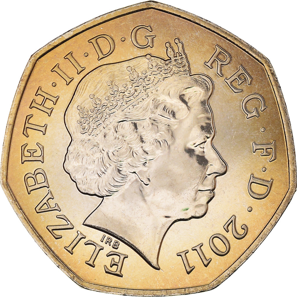 Coin, Great Britain, Elizabeth II, Weightlifting, 50 Pence, 2011, British Royal