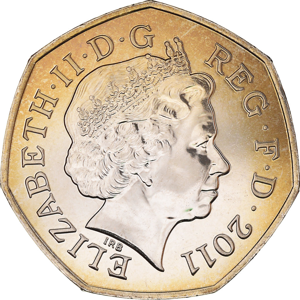 Coin, Great Britain, Elizabeth II, Wheelchair Rugby, 50 Pence, 2011, British