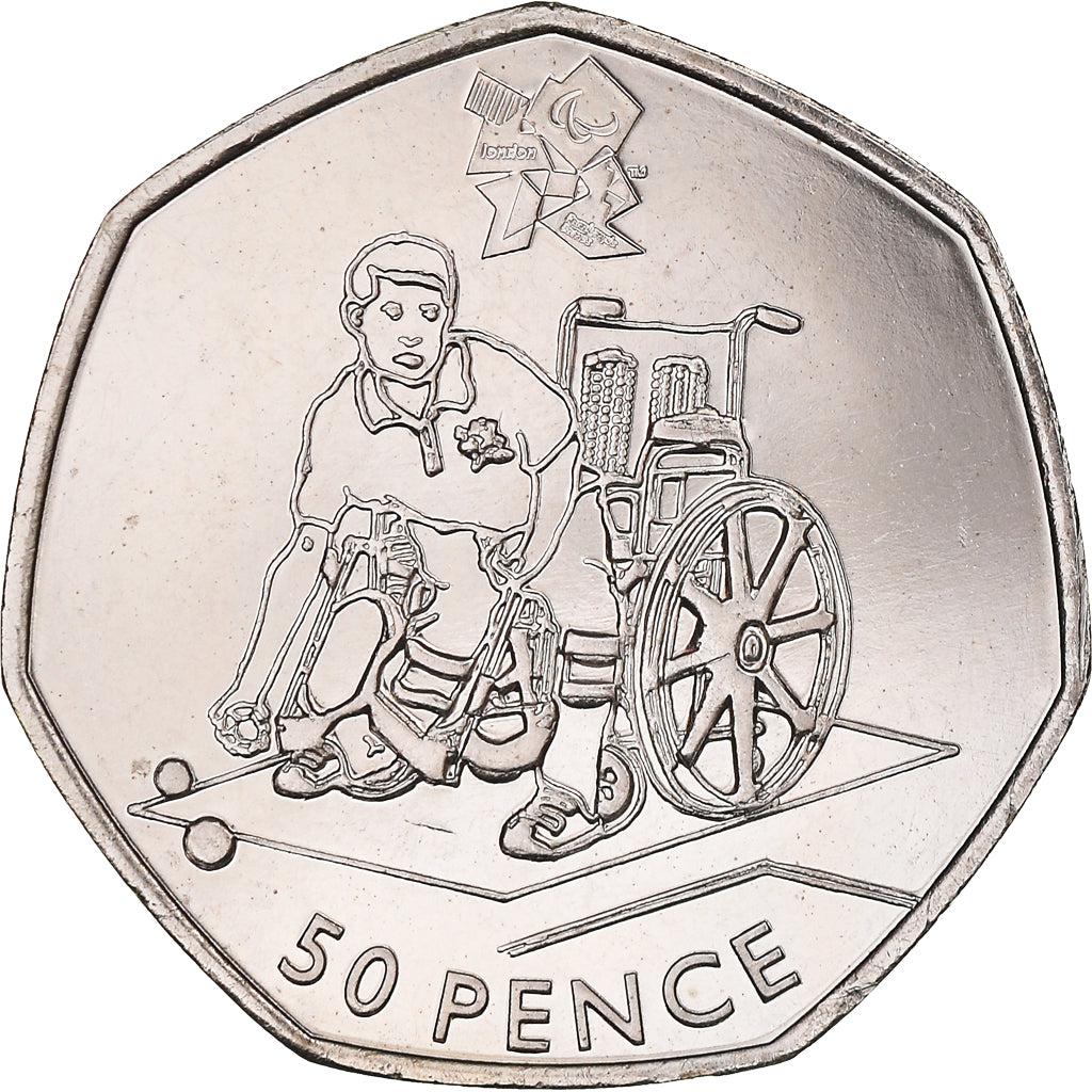Coin, Great Britain, Elizabeth II, Boccia, 50 Pence, 2011, British Royal Mint