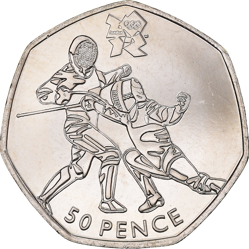 Moneta, Gran Bretagna, Elizabeth II, Fencing, 50 Pence, 2011, British Royal