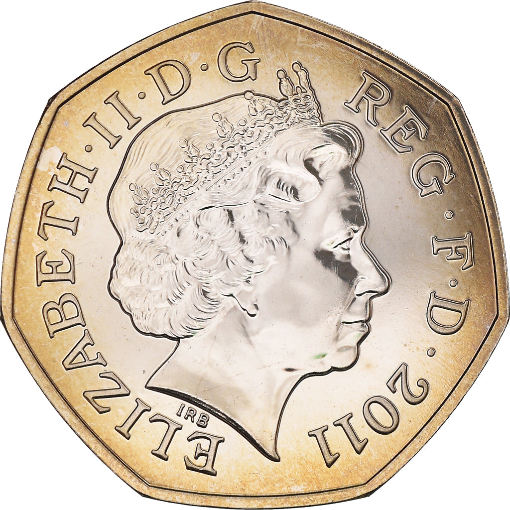Coin, Great Britain, Elizabeth II, Tennis, 50 Pence, 2011, British Royal Mint
