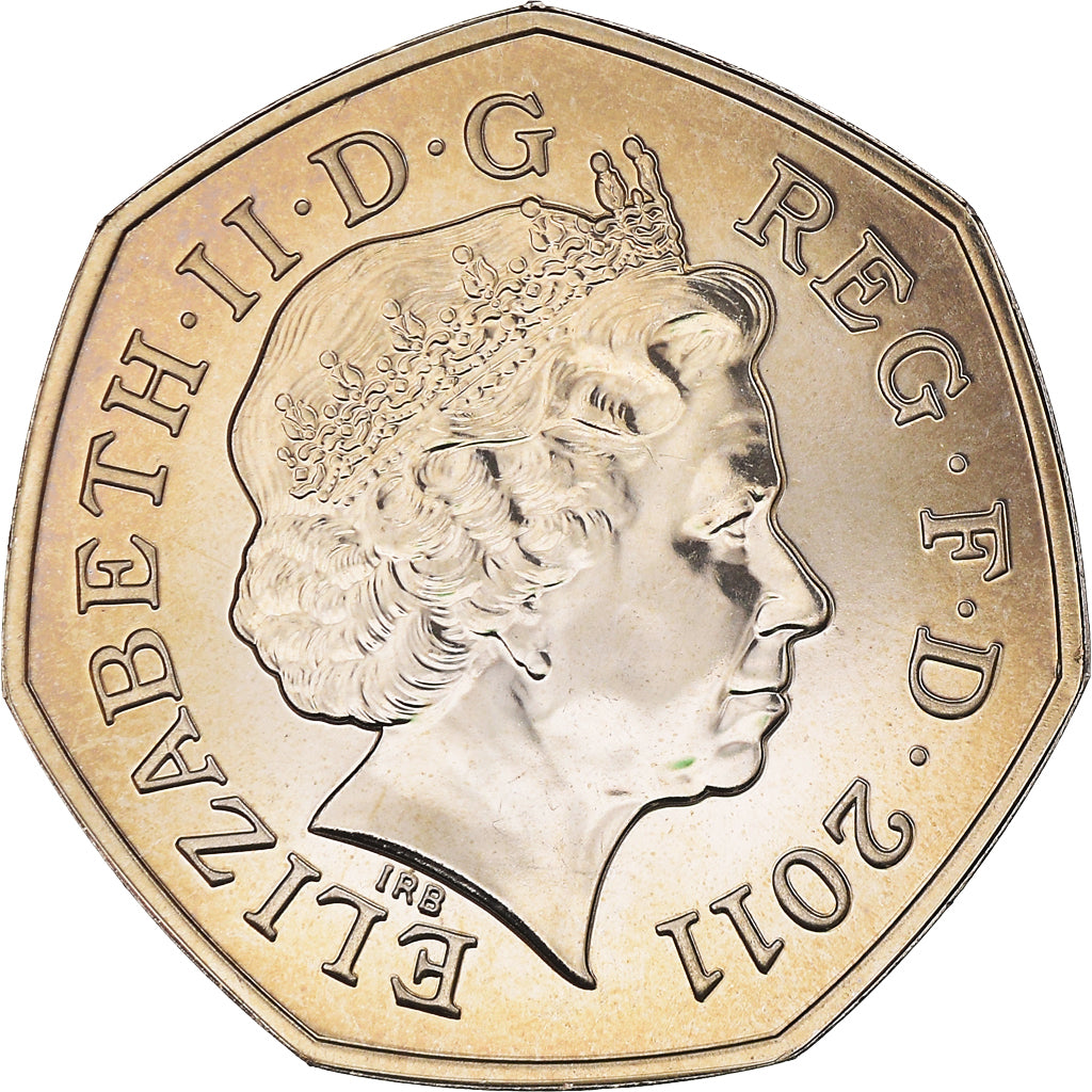 Coin, Great Britain, Elizabeth II, Athletics, 50 Pence, 2011, British Royal